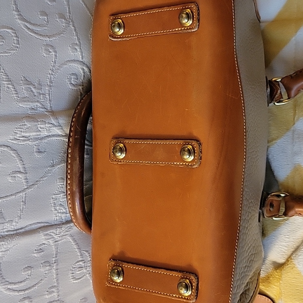 Vintage Dooney & Bourke all weather leather satchel purse 1990 with duck logo. - Picture 4 of 12